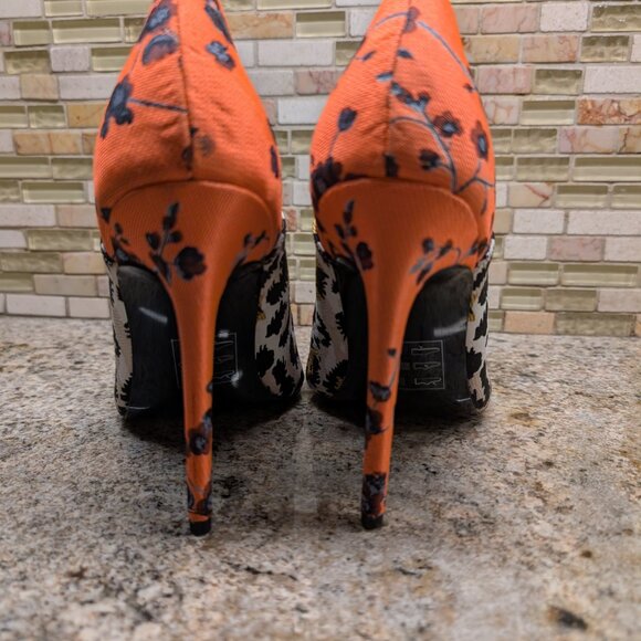 ASOS Women's Wide Fit Putty Point Pumps Mixed Floral Animal Print Modern Size 6 - Picture 10 of 11